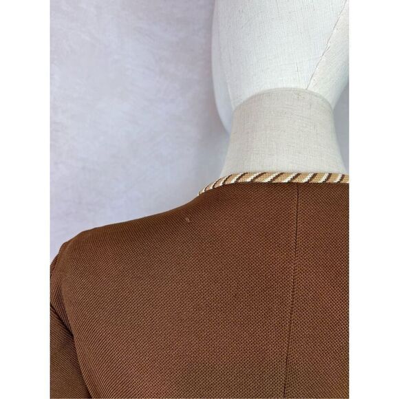 Vintage 70s 60s Brown Shift Dress Mod MCM GoGo Disco Size Medium - Picture 8 of 10
